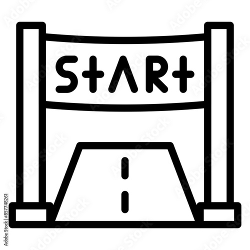 Starting Line icon vector image. Can be used for Marathon.