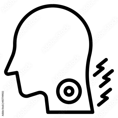 Crick in the Neck icon vector image. Can be used for Body Ache.