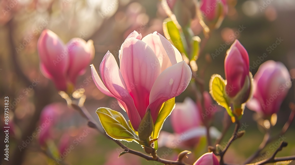 Fototapeta premium Blooming magnolia in springtime