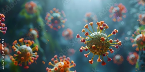 Realistic 3D model of dangerous viruses in microbiology and virology. Concept Microbiology, Virology, 3D Modeling, Virus Visualization, Scientific Illustration © Anastasiia