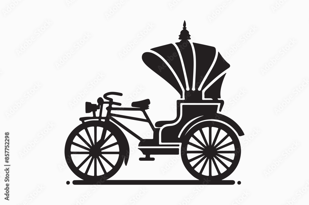 Fototapeta premium Rickshaw Vector Illustration