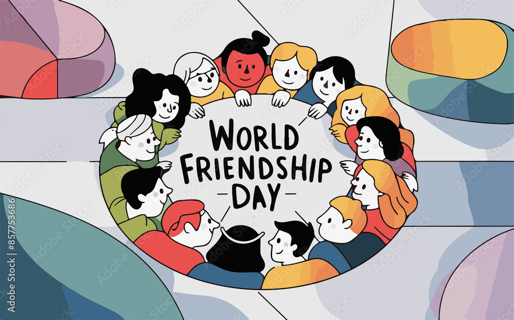 Naklejka premium International Day of Friendship modern abstract illustration