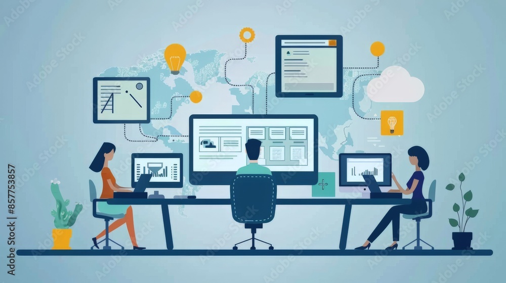 Sketch of individuals gathering data for a thorough business analysis Sketch of individuals gathering data for a thorough business analysis
