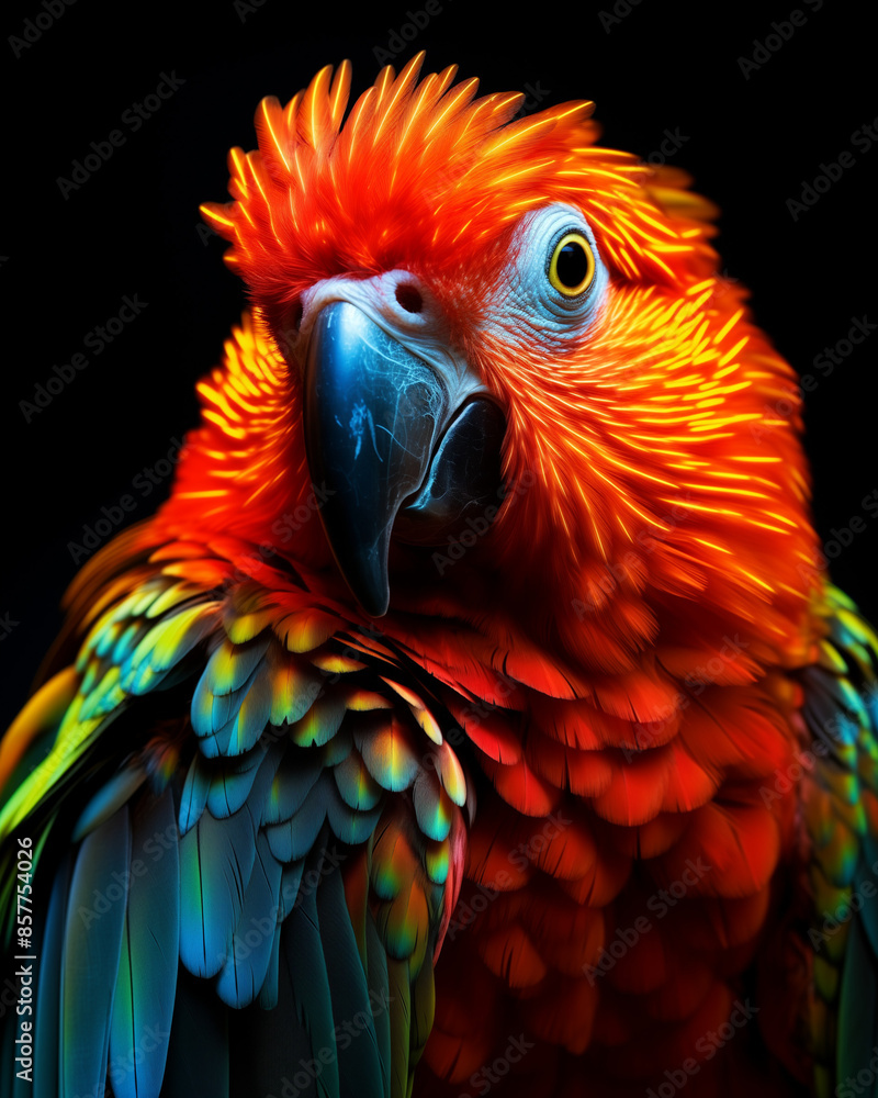 Obraz premium Colorful Parrot Close-Up