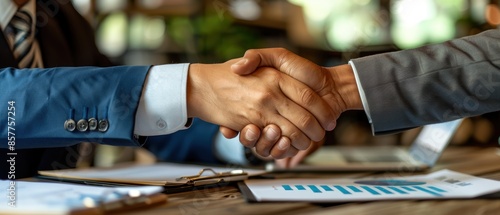 A business owner shaking hands with an investor after securing funding