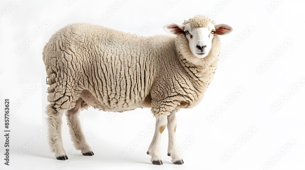 Fototapeta premium Sheep isolated on white background. 