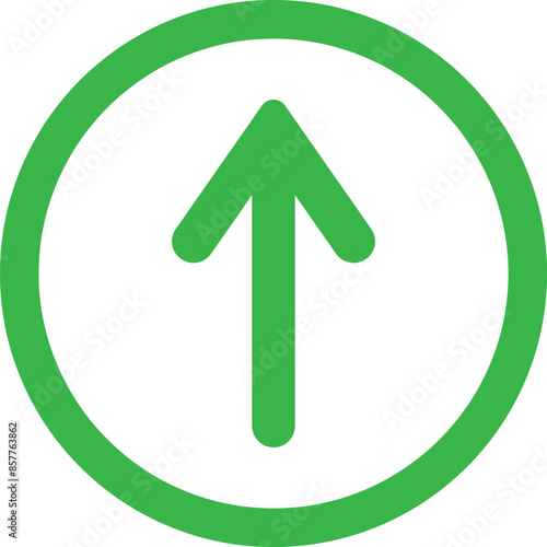 Green arrow up icon in trendy style isolated on white background . Vector illustration