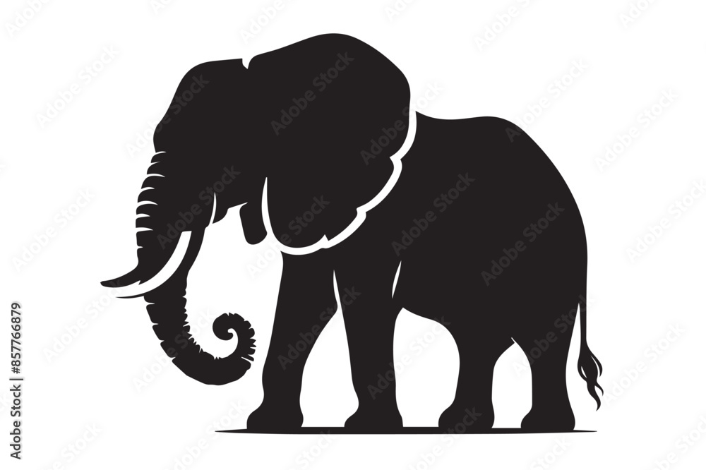 Fototapeta premium Minimalist Elephant Silhouette Illustration
