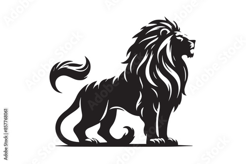 Elegant Lion Outline Design - Vector Illustration