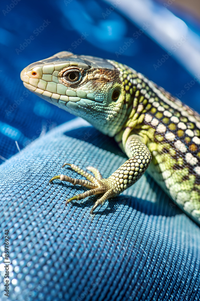 Obraz premium Macro photography of a small lizard's scales, highlighting their intricate patterns