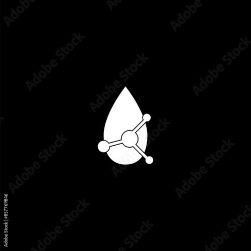 Acid molecule icon isolated on dark background