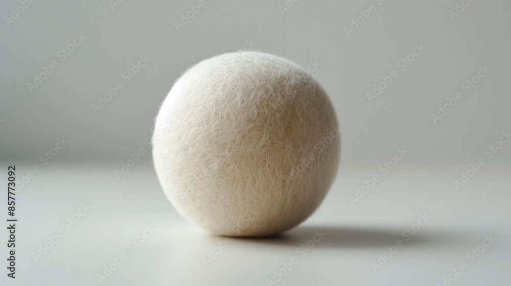 Single Wool Dryer Ball on Neutral Background Single Wool Dryer Ball on Neutral Background