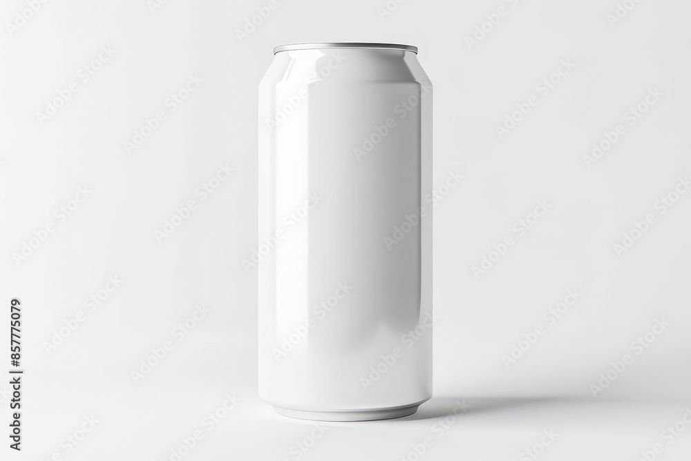 White blank beverage can in isolated white background. Aluminum beverage soda or beer can for mockup. AI generated White blank beverage can in isolated white background. Aluminum beverage soda or beer can for mockup. AI generated