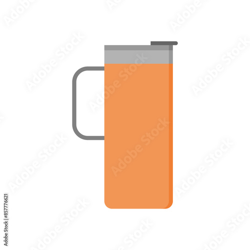 coffee thermoses flat design vector illustration. thermo mugs, tumbler and thermos. Vector travel cups for coffee or tea hot drinks, water bottles or thermal flasks for takeaway beverages