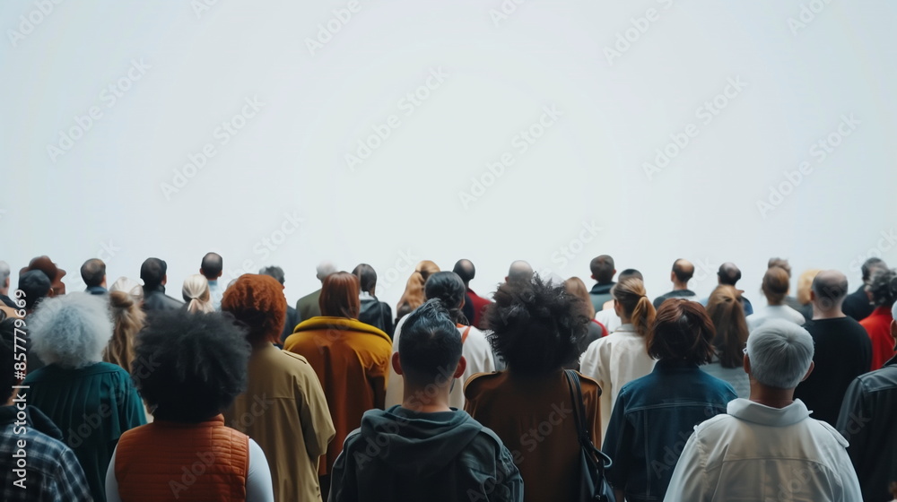 a crowd of people praying with their front turned on white backdrop a crowd of people praying with their front turned on white backdrop
