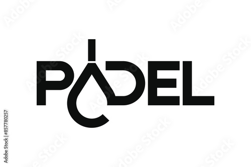 Padel logo, padel racket and ball logo design vector