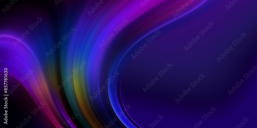 Fototapeta premium Modern colorful flow poster. Wave Liquid shape in black color background. Art design for your design project