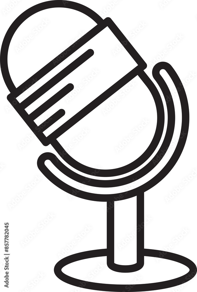 Microphone on Stand Icon Microphone on Stand Icon