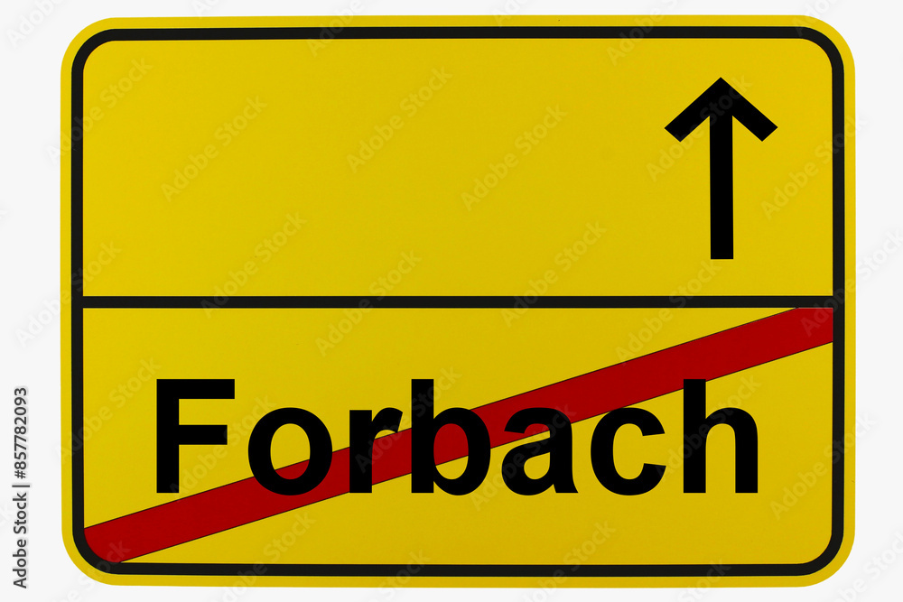 Illustration eines Ortsausgangsschildes von Forbach in Baden-Württemberg Illustration eines Ortsausgangsschildes von Forbach in Baden-Württemberg