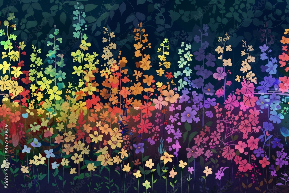 Aesthetic Rainbow Flower Background Pixel Art Aesthetic Rainbow Flower Background Pixel Art