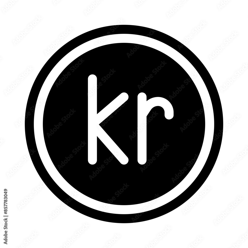 swedish krona coin black glyph icon swedish krona coin black glyph icon