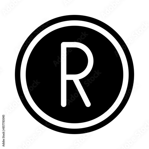 south african rand currency coin black glyph icon