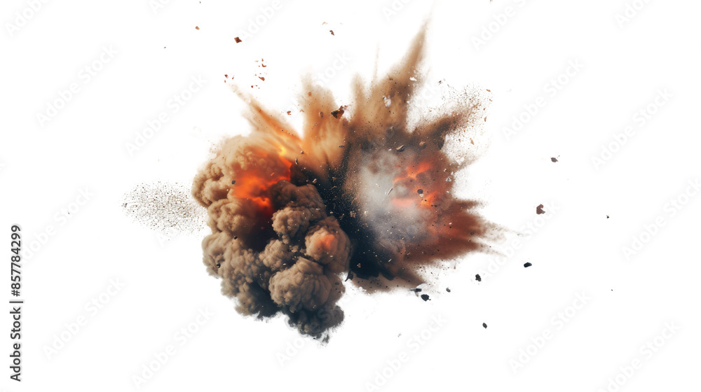 Photograph of a massive explosion with a shockwave expanding outwards, set against a transparent background. Photograph of a massive explosion with a shockwave expanding outwards, set against a transparent background.