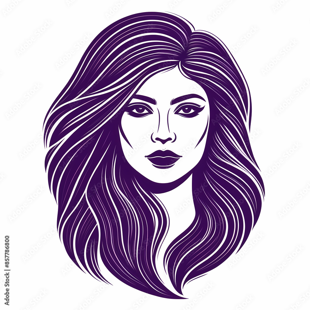 Dynamic vector logo featuring a stylized portrait of a contemporary Indian woman with stylish hair, perfect for a trendy beauty salon.