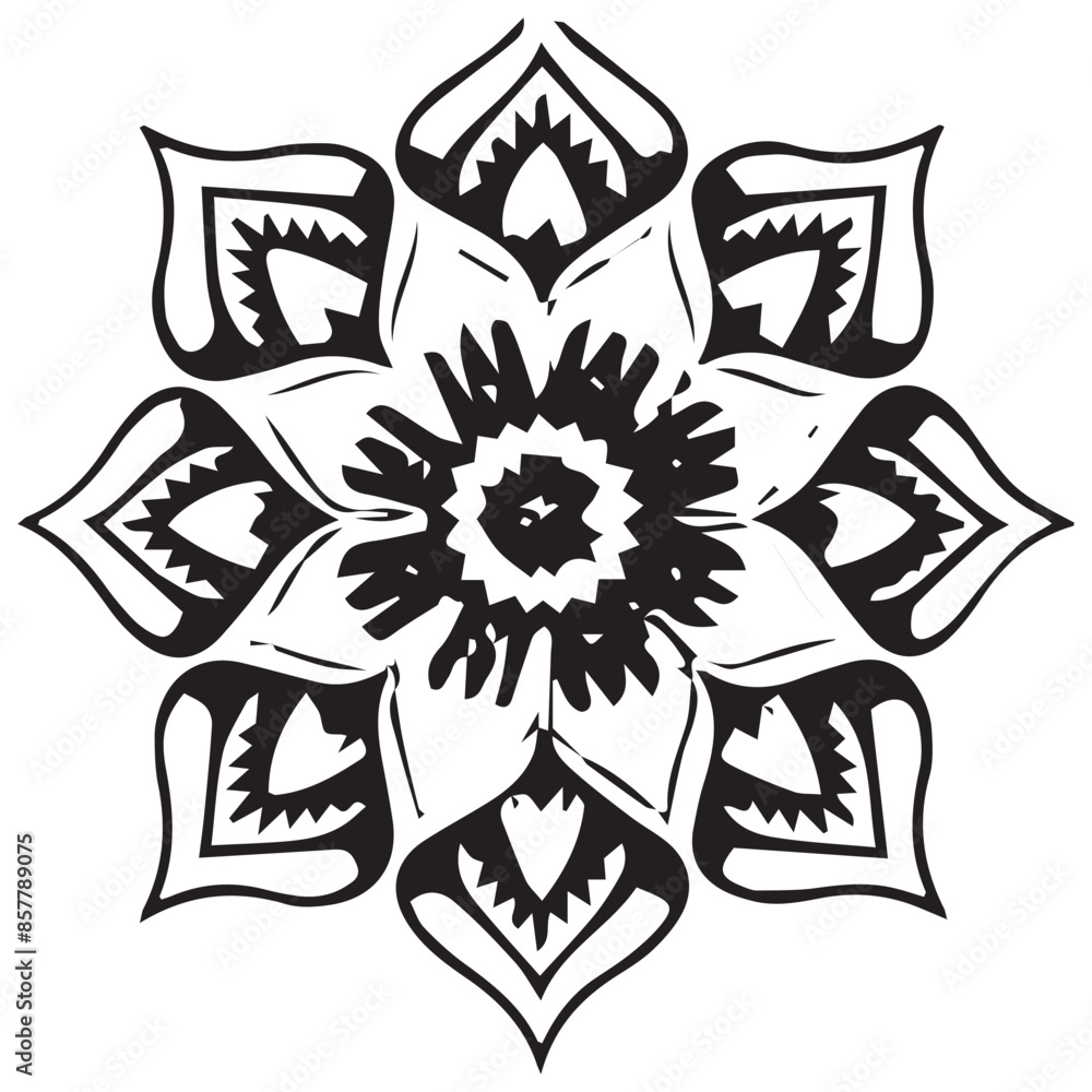 Black and white mandala pattern design Black and white mandala pattern design