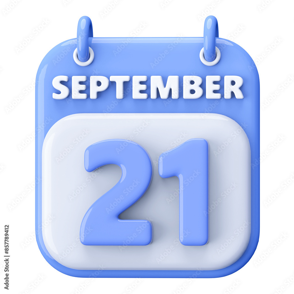 21st September Calendar Icon 3D Render 21st September Calendar Icon 3D Render