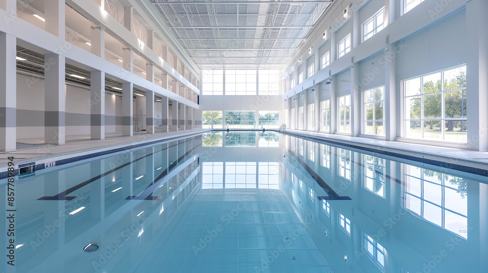 Pool project for training swimmers or Synchronized swimming, free space for a concept about sports Pool project for training swimmers or Synchronized swimming, free space for a concept about sports
