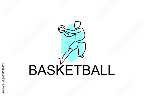 Basketball sport vector line icon. sport pictogram, vector illustration.
