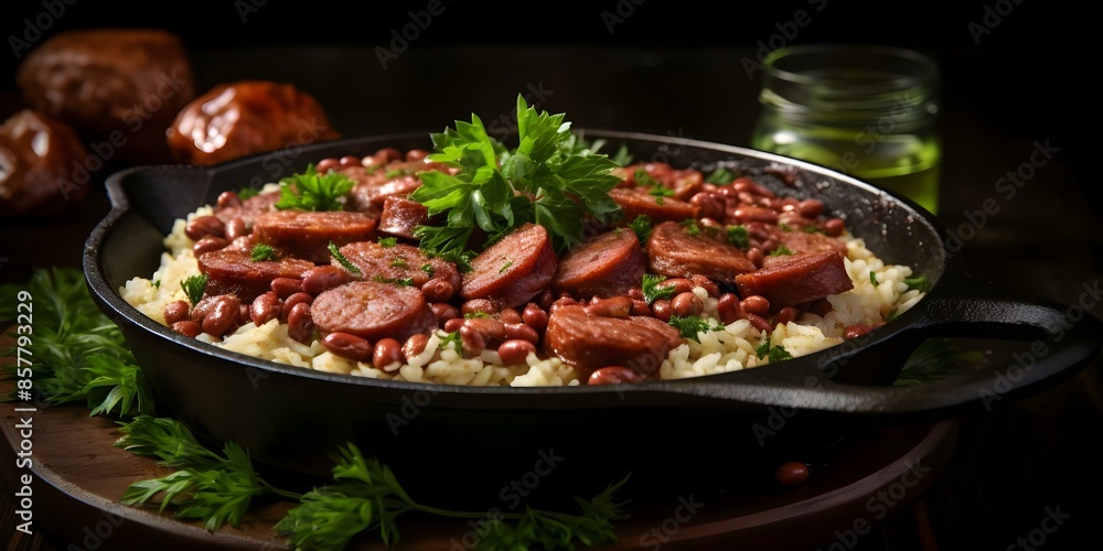 Delicious photo of red beans and rice a mouthwatering dish. Concept Food Photography, Red Beans and Rice, Mouthwatering Dishes, Recipe Inspiration Delicious photo of red beans and rice a mouthwatering dish. Concept Food Photography, Red Beans and Rice, Mouthwatering Dishes, Recipe Inspiration