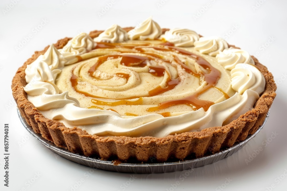 Yummy Caramel Apple Cream Pie with Graham Cracker Crust and Whipped Cream Yummy Caramel Apple Cream Pie with Graham Cracker Crust and Whipped Cream