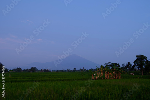 ciremai mountain view on a day in kuningan west java photo