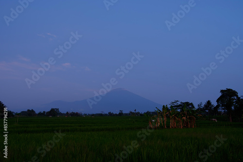 ciremai mountain view on a day in kuningan west java photo