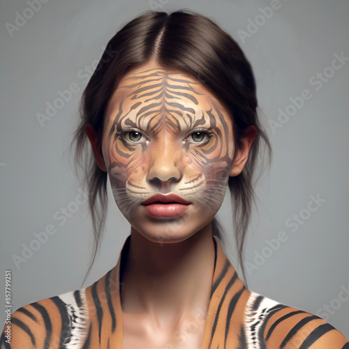 Woman with brown mousy hair but the spirit of a tiger.  photo