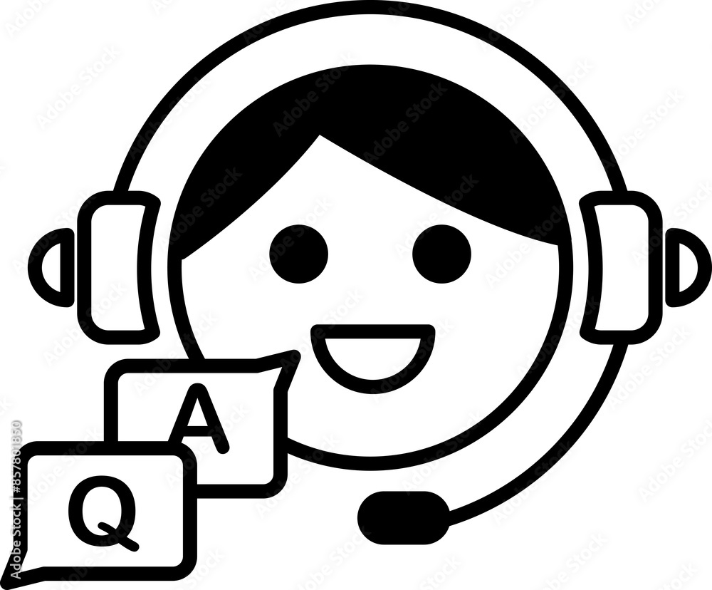 Customer service and Call center cartoon with question and answer Customer service and Call center cartoon with question and answer