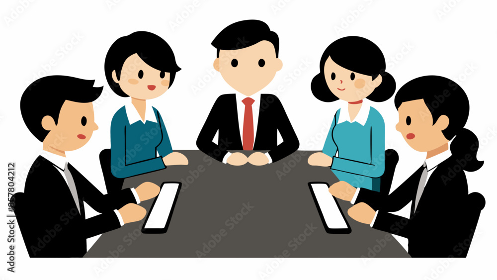 simple Business meeting cartoon vector simple Business meeting cartoon vector