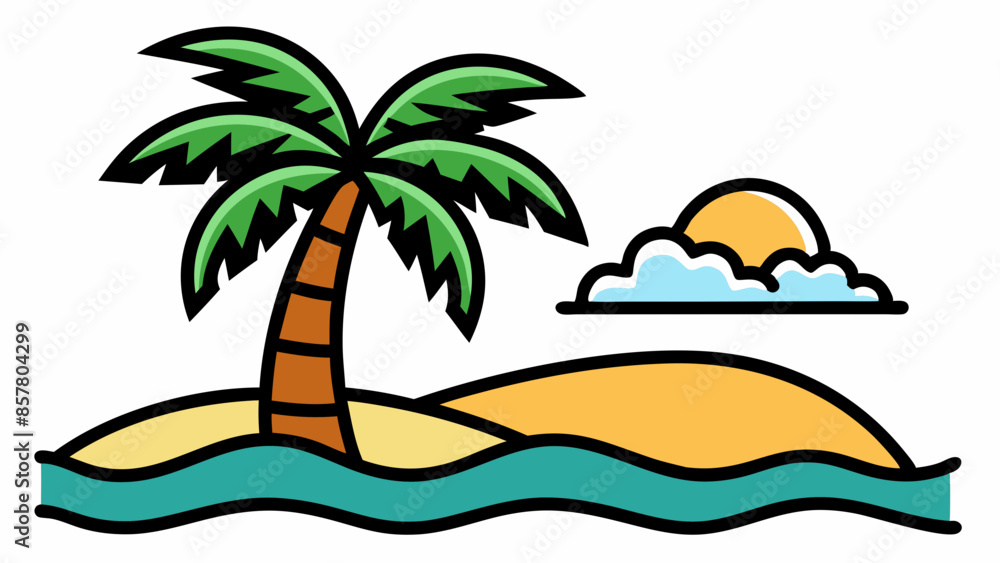 vector beach cartoon illustration and svg vector beach cartoon illustration and svg