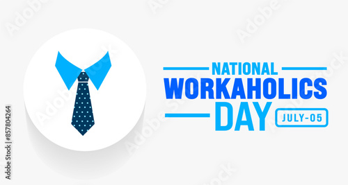 National Workaholics Day background template. Holiday concept. Use a background, banner, placard, card, and poster design template with text inscription and standard color. vector illustration.