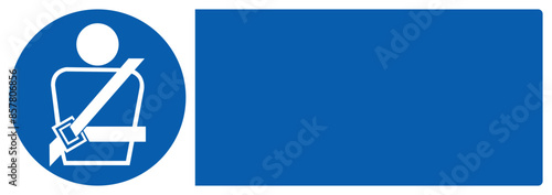 ISO mandatory safety signs fasten seat belt your custom message here landscape size 1/2 a4,a3,a2,a1