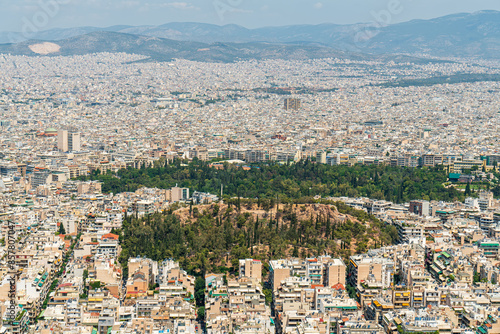 Athens, Greece. Strefi Hill. Panorama of the city. Summer sunny day photo