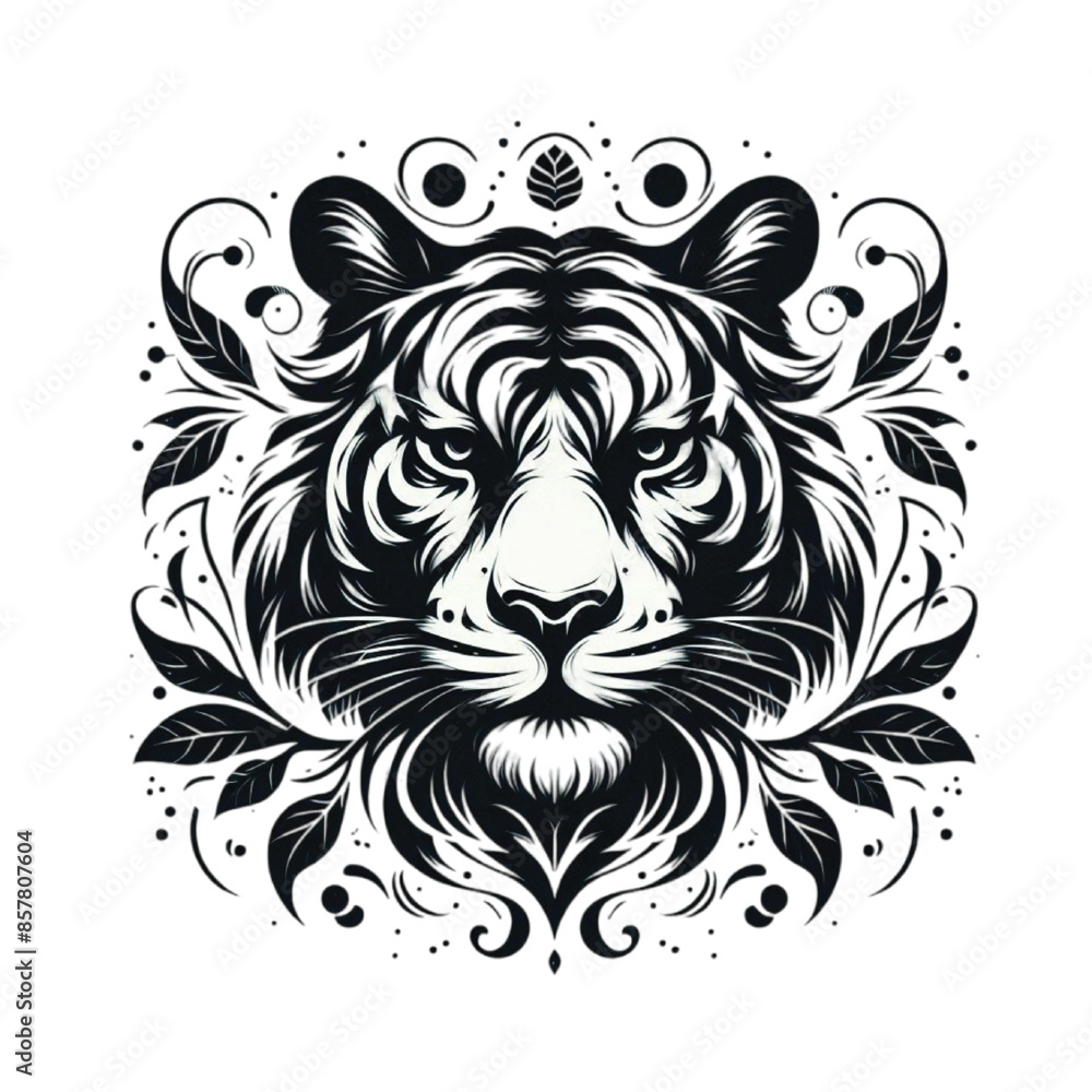 Silhouette tiger face vector Silhouette tiger face vector