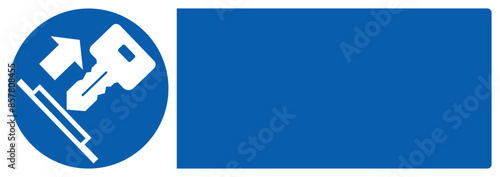 ISO mandatory safety signs pull key your custom message here landscape size 1/2 a4,a3,a2,a1
