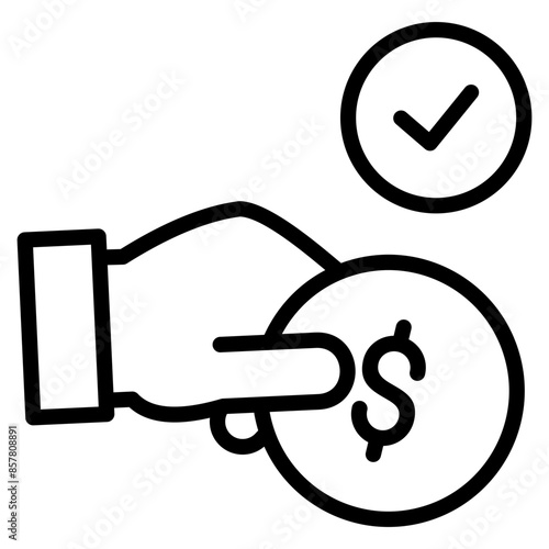Down Payment  Icon Element For Design