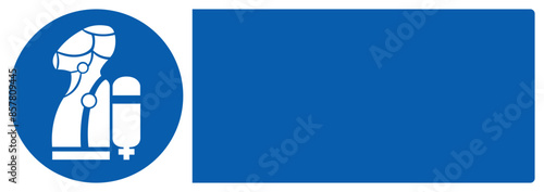 ISO mandatory safety signs use scba your custom message here landscape size 1/2 a4,a3,a2,a1