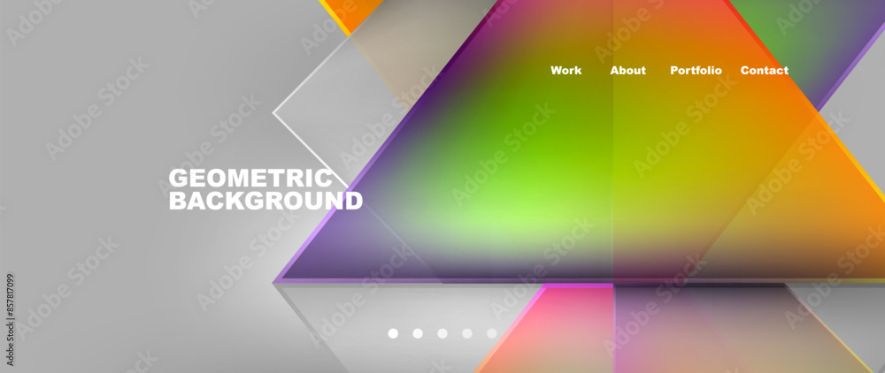 Metal triangles with colorful bright triangles. Geometric modern minimalist design template Metal triangles with colorful bright triangles. Geometric modern minimalist design template