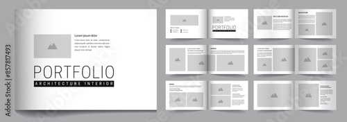 Landscape interior and architecture portfolio template design