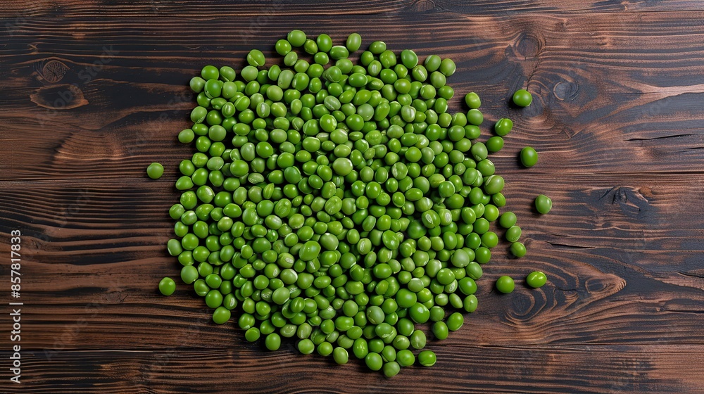 Green Peas Scattered on a Wooden Surface Green Peas Scattered on a Wooden Surface